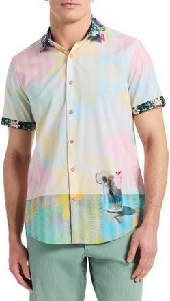 Robert Graham Haze Short Sleeve Button-Up Shirt in Multi at Nordstrom Rack, Size Xxx-Large