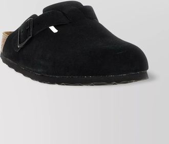 Birkenstock slip-on sandals with cork sole and suede upper