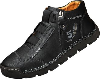 Generic Matufit Mens Orthopedic Leather Loafers, Waterproof & Non-Slip Slip-On, Wide Comfort Toe Box & Arch Support (Black,12.5)