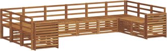 vidaXL Conjunto De Sof&aacute;s De Exterior 10 Uds. Natural Vidaxl
