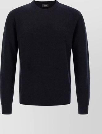Brioni crew neck cashmere sweater with ribbed cuffs and hem