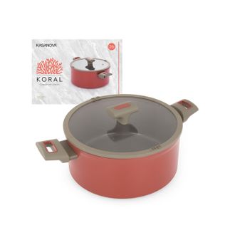KASANOVA Casseruola 26 cm antiaderente ceramico Koral con coperchio