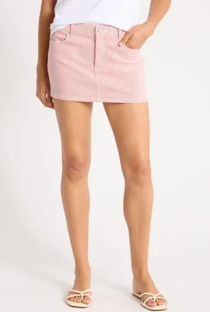 Florence By Mills Stripe Denim Miniskirt in Red/white Stripe at Nordstrom, Size 10