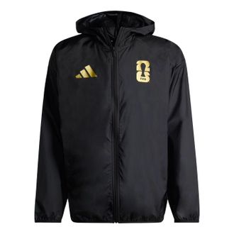 adidas FIFA World Cup 2026 Official Emblem Windbreaker Jacket Black KB3712