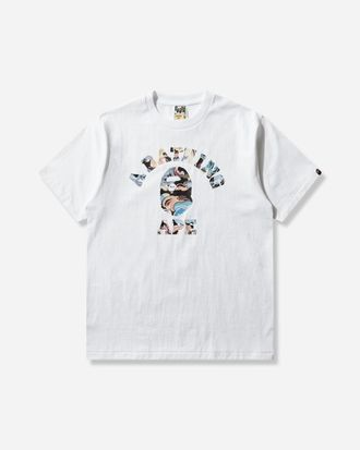 A Bathing Ape Men s Art Camo College T-Shirt White