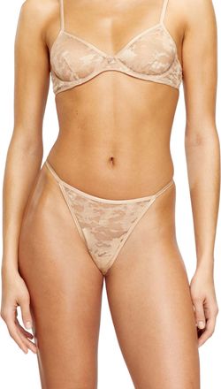 Diesel Thong in nylon lace - Strings - Woman - Beige