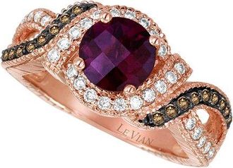 Le Vian 14K Rose Gold 1.77 Ct. Tw. Diamond & Rhodolite Cocktail Ring