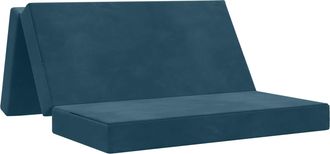 vidaXL Sof&aacute; Cama Plegable 120 X 67 X 45 Cm Azul Vidaxl