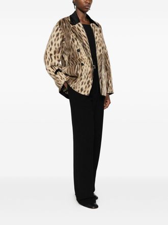 Forte_Forte Leopard Print Wool Blend Blazer - Brown