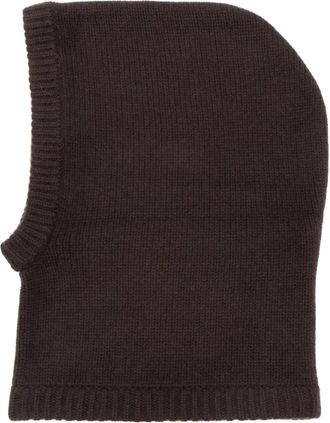 Soft Goat ribbed balaclava - Brown