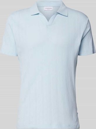 Lindbergh Lindbergh Regular Fit Poloshirt in Jaquard-Strick in Hellblau, Gr&ouml;&szlig;e XXXL