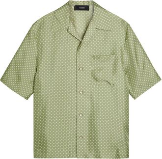 Amiri Polka Dot Pearl Button Silk Shirt - Green - XL