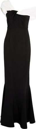 Roland Mouret Asymmetric Stretch Cady Gown Size L