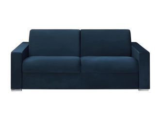 Vente-Unique Vente-unique - Divano Letto 4 Posti A Ribalta Posto Letto 160 Cm Materasso 18 Cm In Velluto Blu Notte - Calito