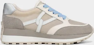 Veronica Beard Valentina Ripstop Mixed Leather Retro Sneakers