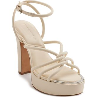 DKNY Delicia Ankle Strap Platform Sandal in Silver at Nordstrom Rack, Size 9.5