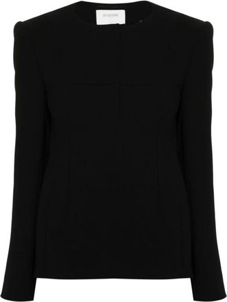 Sportmax Getailleerde zwarte jas met coupenaden - Dames - Zomerjassen - Zwart - S - Leer - Jassen