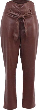 Nanushka Ethan Vegan Leather Pants In Burgundy Polyester