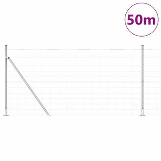 Berkfield Home Stylish Field Fence 1.2x50 m Galvanised Steel in Silver