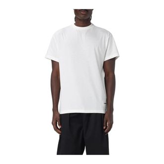 Jil Sander T-Shirts, male, White, L, Comfortable Short Sleeve Basic Solid T-Shirt