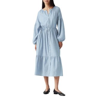 Levi's Maxijurk voor dames met ronde hals en 3/4-mouwen van Jolene (Lichtblauw)