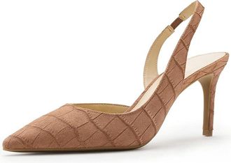 Michael Kors Alina Flex Sling Pump Womens Shoes Luggage : 8.5 M, Leather