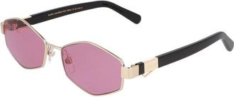 Marc Jacobs Irregulier gevormde zonnebril met acetaat montuur - unisex - Zonnebrillen - Roze - 55 MM - Accessoires