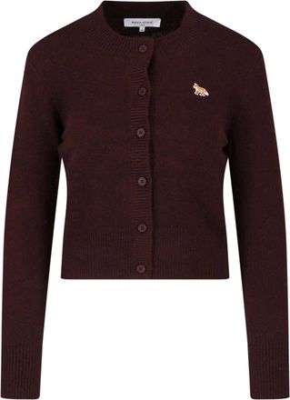 Maison Kitsun&eacute; Brown Baby Fox Wool Cardigan