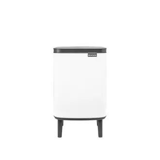 Brabantia Cubo De Basura Bo Hi 7 L Con Tapa De Cierre Suave, Interior Extra&iacute;ble Y Asa De Transporte - Adecuado Para Ba&ntilde;o, Dormitorio Y Oficina En Casa - White
