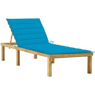 vidaXL Tumbona Con Coj&iacute;n Azul Madera De Pino Impregnada Vidaxl