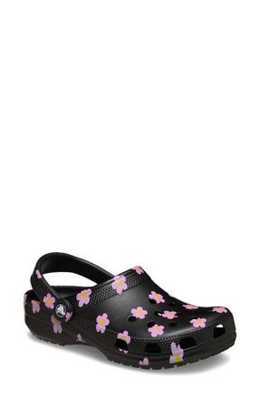 Crocs Flower Classic Clog in Black at Nordstrom, Size 10 Womens