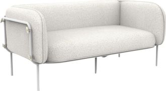 MondoViro Sofá 2 plazas tapizado en tela blanca 170x87 cm 74h