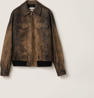 Miu Miu Waxed suede leather jacket