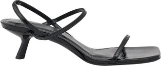 Anine Bing Zwarte leren stiletto sandalen - Dames - Sandalen met hakken - Zwart - 39 EU - Leer - Schoenen
