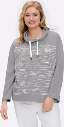 Casual Looks Langarmshirt CASUAL LOOKS Shirt, Damen, Gr. 36, grau (steingrau, bedruckt), 50% Baumwolle, 50% Polyester, gemustert, mehrfarbig, Shirts Langarmshirt