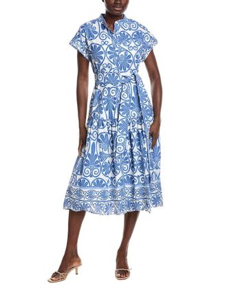 Gracia Floral Print Short Sleeve Midi Dress