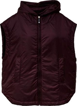 Max Mara Gewatteerd Gilet met Capuchon - Dames - Bodywarmers - Rood - 2XS - Jassen