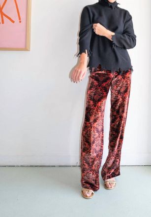 Siyu Boecio Velvet Pants In Berry