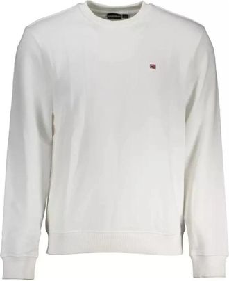 Napapijri Wit Sweatshirt met Borduursel - Heren - Sweatshirts - Wit - M - Katoen - Hoodies & sweatvesten