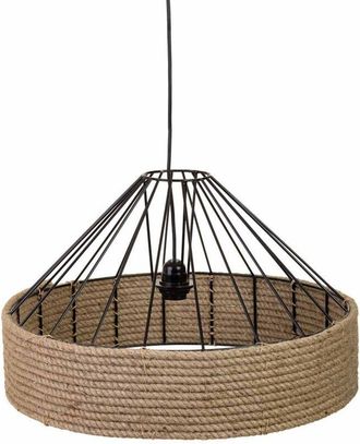 Wanderlust Deco Wanderlust Deco - Lampara De Techo De Cuerda Y Metal Marr&oacute;n 52x52x35