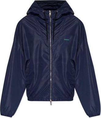 Versace Lichtgewicht Jack met Capuchon - Heren - Zomerjassen - Blauw - M - Katoen - Jassen