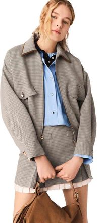 Maje Checked bomber jacket in Brown Checks at Nordstrom, Size 36 Eu