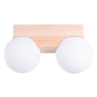 Sollux Lighting L&aacute;mpara de techo madera natural/blanco madera/vidrio