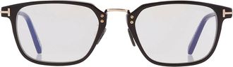 Tom Ford Blue Light Block Rectangular Unisex Eyeglasses FT5862-D-B 001 52
