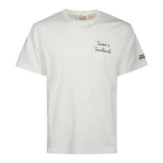 MC2 Saint Barth T-Shirts, male, White, Size: 2XL Portofino Cotton T-Shirt with Prints