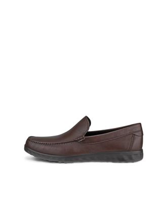 Ecco Mens Lite Moc Leather Moccasin Shoes In Cocoa Brown