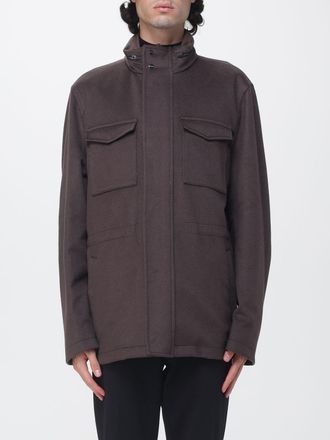 Herno Giacca a camicia in lana vergine e cashmere con cappuccio estraibile