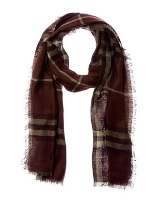 Burberry Check Wool & Silk-Blend Scarf