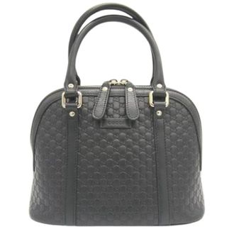 Gucci Pre-owned Handbags, female, Black, Size: ONE SIZE Pre-owned Micro GG Leather Shoulder Bag