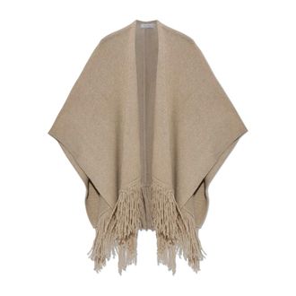 Max Mara Jassen, Dames, Beige, ONE Size, Wol, Wool Poncho